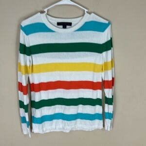 Tommy Hilfiger Lightweight Striped Cotton Colorful Sweater Size S